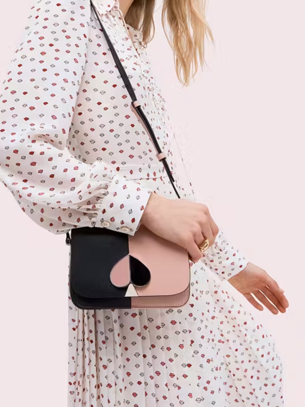 kate spade Pink and Black Nicola bicolor shoulder bag